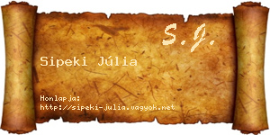 Sipeki Júlia névjegykártya