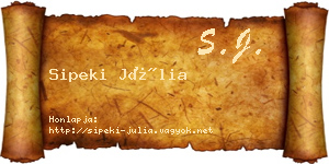 Sipeki Júlia névjegykártya